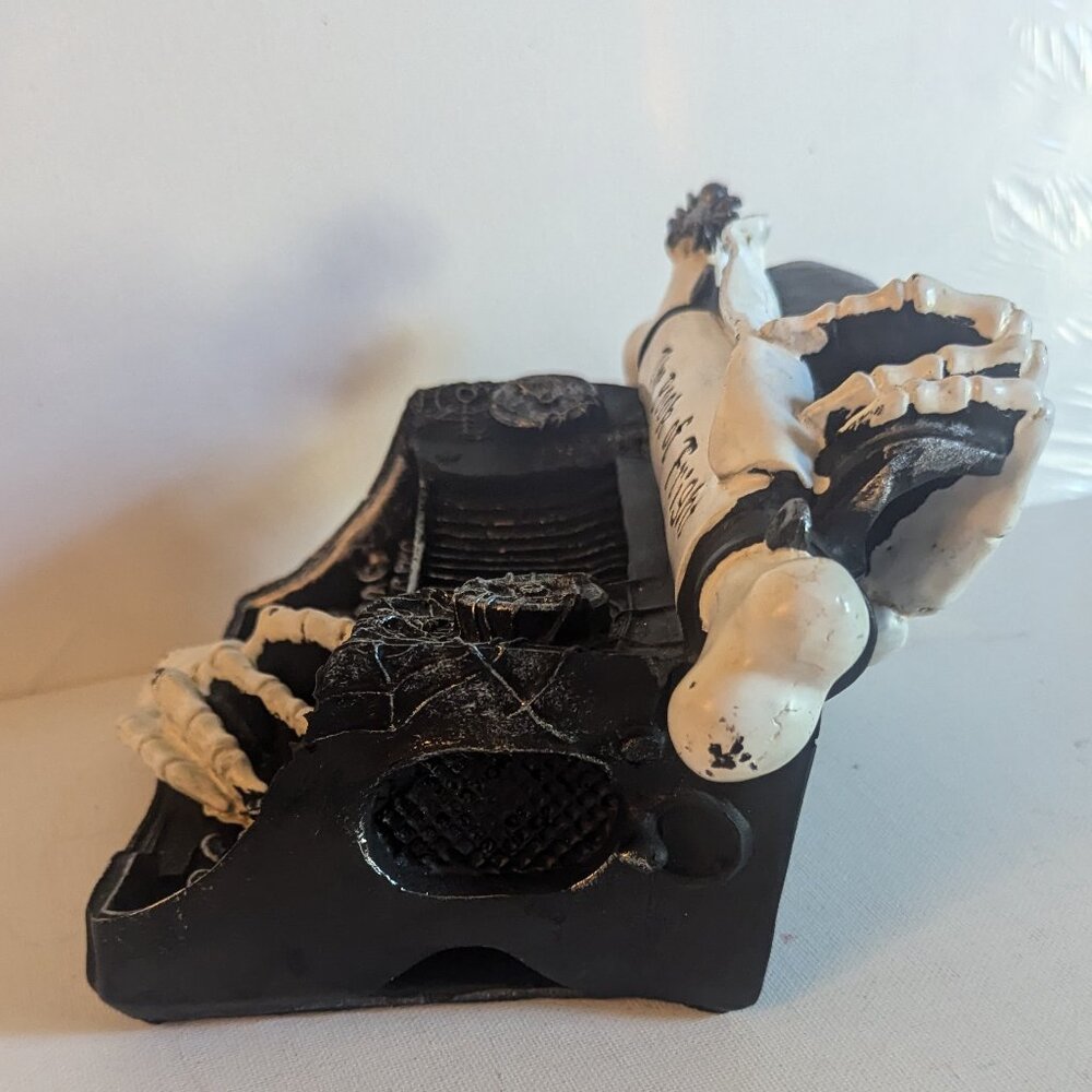 'Book of Fright' Wednesday Addams Haunted Skeleton Typewriter Halloween Gothic - Picture 13 of 15